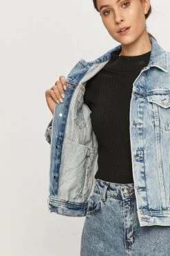 Κοντά μπουφάν Pepe Jeans - Τζιν μπουφάν Rose Archive μπλε -Pepe Jeans Sales Store unnamed file 2563
