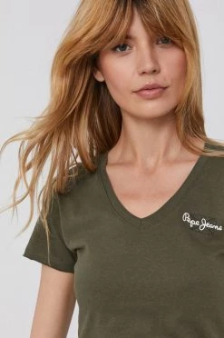 Κοντομάνικο Βαμβακερό μπλουζάκι Pepe Jeans BLEU πράσινο -Pepe Jeans Sales Store unnamed file 2577