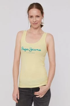 Αμάνικος Top Pepe Jeans DUNIA χρώμα: κίτρινο