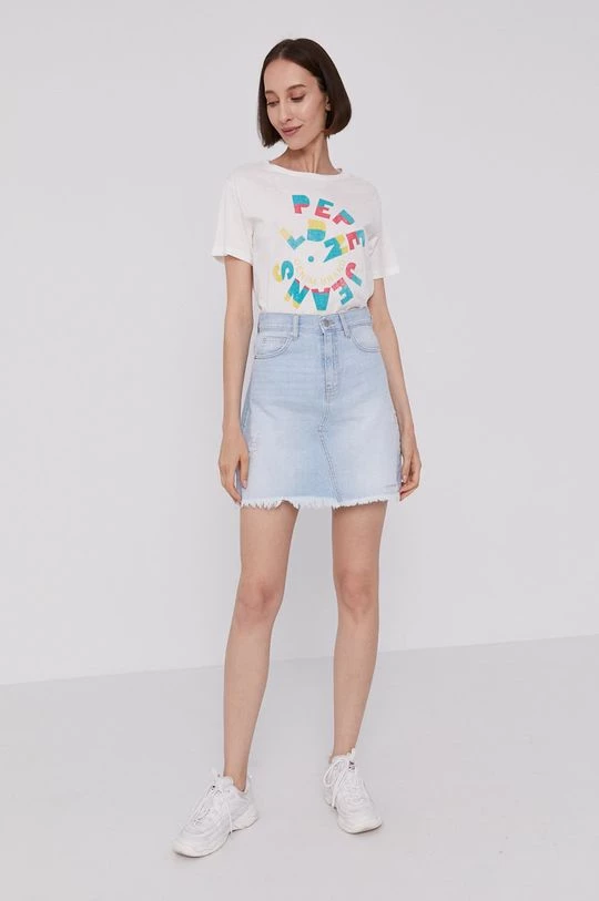 Κοντομάνικο Μπλουζάκι Pepe Jeans DREE χρώμα: κρεμ 4 Κοντομάνικο Μπλουζάκι Pepe Jeans DREE χρώμα: κρεμ - Image 2