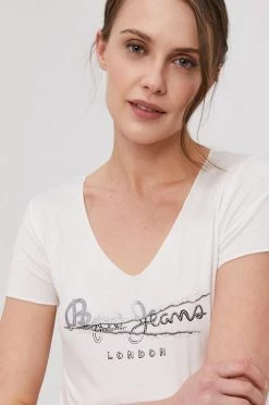 Κοντομάνικο Μπλουζάκι Pepe Jeans CHARLOTTE άσπρο -Pepe Jeans Sales Store unnamed file 2661