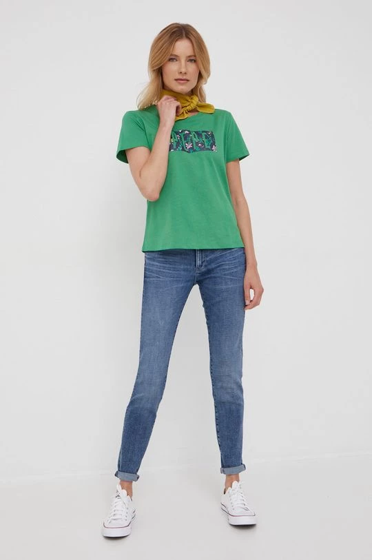 Κοντομάνικο Βαμβακερό μπλουζάκι Pepe Jeans πράσινο 4 Κοντομάνικο Βαμβακερό μπλουζάκι Pepe Jeans πράσινο - Image 2