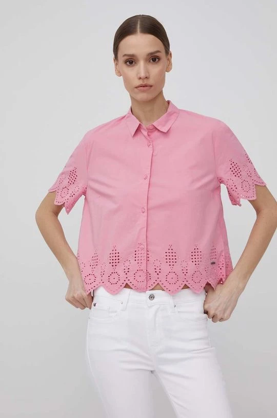 Πουκάμισα Βαμβακερό πουκάμισο Pepe Jeans Laura χρώμα: ροζ, 4 Πουκάμισα Βαμβακερό πουκάμισο Pepe Jeans Laura χρώμα: ροζ, - Image 2
