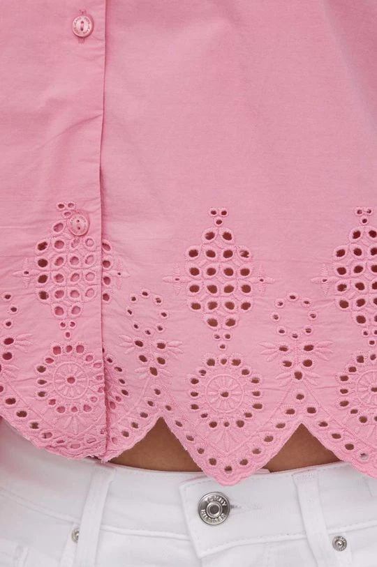 Πουκάμισα Βαμβακερό πουκάμισο Pepe Jeans Laura χρώμα: ροζ, 7 Πουκάμισα Βαμβακερό πουκάμισο Pepe Jeans Laura χρώμα: ροζ, - Image 5