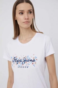 Κοντομάνικο Μπλουζάκι Pepe Jeans Bego χρώμα: άσπρο -Pepe Jeans Sales Store unnamed file 3021