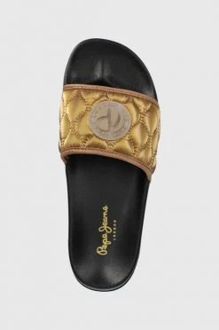 Σαγιονάρες Παντόφλες Pepe Jeans Slider Pad χρώμα: χρυσαφί -Pepe Jeans Sales Store unnamed file 3033