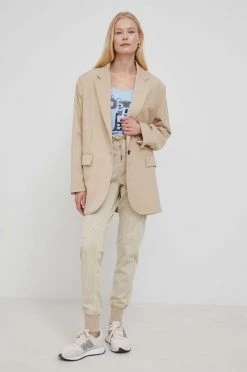 Υφασμάτινα Παντελόνι Pepe Jeans χρώμα: μπεζ,