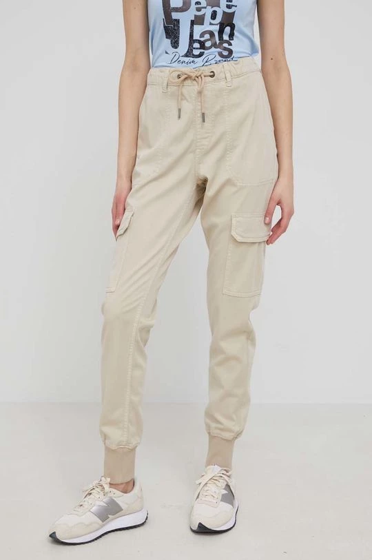 Υφασμάτινα Παντελόνι Pepe Jeans χρώμα: μπεζ, 4 Υφασμάτινα Παντελόνι Pepe Jeans χρώμα: μπεζ, - Image 2