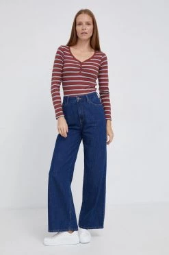 Μακρυμάνικο Longsleeve Pepe Jeans WANDA χρώμα: καφέ -Pepe Jeans Sales Store unnamed file 3062