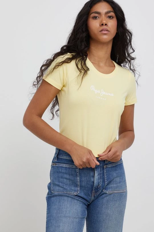 Κοντομάνικο Pepe Jeans - Μπλουζάκι New Virginia ανοιχτό κίτρινο 3 Κοντομάνικο Pepe Jeans - Μπλουζάκι New Virginia ανοιχτό κίτρινο