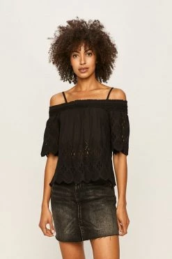 Μπλούζες Pepe Jeans - Μπλουζάκι Luna μαύρο