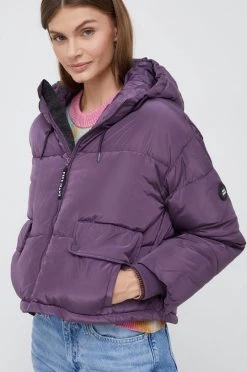 Κοντά μπουφάν Μπουφάν Pepe Jeans μοβ