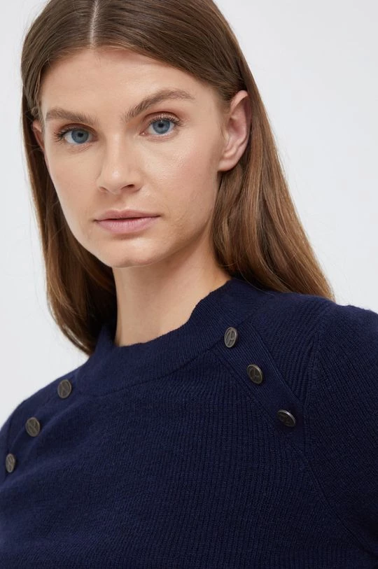 Χωρίς φερμουάρ Πουλόβερ με προσθήκη μαλλιού Pepe Jeans χρώμα: ναυτικό μπλε 3 Χωρίς φερμουάρ Πουλόβερ με προσθήκη μαλλιού Pepe Jeans χρώμα: ναυτικό μπλε