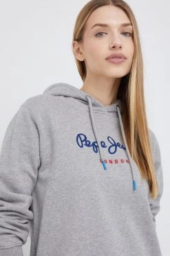 Χωρίς φερμουάρ Βαμβακερή μπλούζα Pepe Jeans γκρι,
