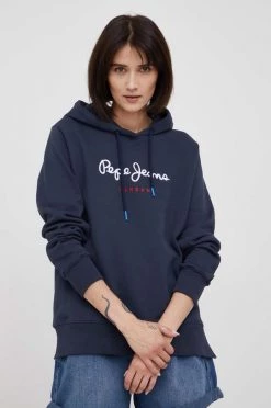 Χωρίς φερμουάρ Βαμβακερή μπλούζα Pepe Jeans Calista Hoodie χρώμα: ναυτικό μπλε