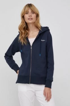 Με φερμουάρ Βαμβακερή μπλούζα Pepe Jeans Calista Zipper χρώμα: ναυτικό μπλε,
