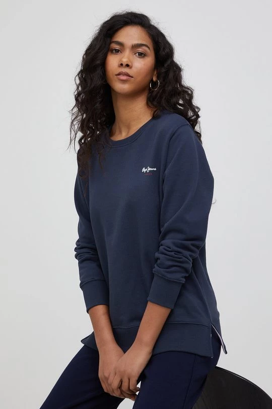 Χωρίς φερμουάρ Pepe Jeans - Βαμβακερή μπλούζα Calista σκούρο μπλε 3 Χωρίς φερμουάρ Pepe Jeans - Βαμβακερή μπλούζα Calista σκούρο μπλε