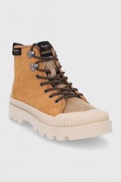 Μποτάκια Σουέτ μπότες Pepe Jeans χρώμα: καφέ -Pepe Jeans Sales Store unnamed file 3936