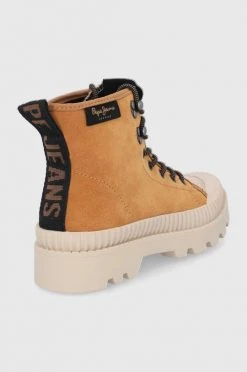 Μποτάκια Σουέτ μπότες Pepe Jeans χρώμα: καφέ -Pepe Jeans Sales Store unnamed file 3937