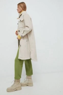 Μακριά μπουφάν Μπουφάν από μίγμα μαλλιού Pepe Jeans Veruka μπεζ -Pepe Jeans Sales Store unnamed file 4027