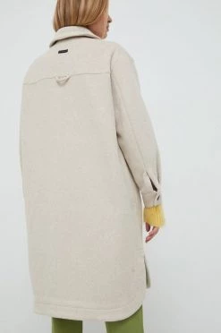 Μακριά μπουφάν Μπουφάν από μίγμα μαλλιού Pepe Jeans Veruka μπεζ -Pepe Jeans Sales Store unnamed file 4028