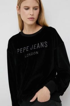 Χωρίς φερμουάρ Μπλούζα Pepe Jeans Cora Sweat μαύρο
