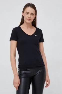 Κοντομάνικο Βαμβακερό μπλουζάκι Pepe Jeans μαύρο -Pepe Jeans Sales Store unnamed file 4269