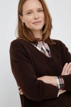 Χωρίς φερμουάρ Πουλόβερ με προσθήκη μαλλιού Pepe Jeans χρώμα: καφέ