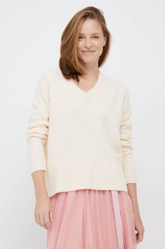 Χωρίς φερμουάρ Πουλόβερ με προσθήκη μαλλιού Pepe Jeans χρώμα: μπεζ, 3 Χωρίς φερμουάρ Πουλόβερ με προσθήκη μαλλιού Pepe Jeans χρώμα: μπεζ,