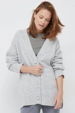 Με φερμουάρ Ζακέτα από μίγμα μαλλιού Pepe Jeans γκρι