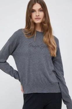 Χωρίς φερμουάρ Πουλόβερ με προσθήκη μαλλιού Pepe Jeans χρώμα: γκρι