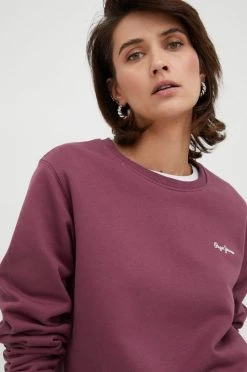 Χωρίς φερμουάρ Βαμβακερή μπλούζα Pepe Jeans χρώμα: μοβ -Pepe Jeans Sales Store unnamed file 4652