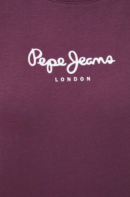Κοντομάνικο Βαμβακερό μπλουζάκι Pepe Jeans μοβ 7 Κοντομάνικο Βαμβακερό μπλουζάκι Pepe Jeans μοβ - Image 5