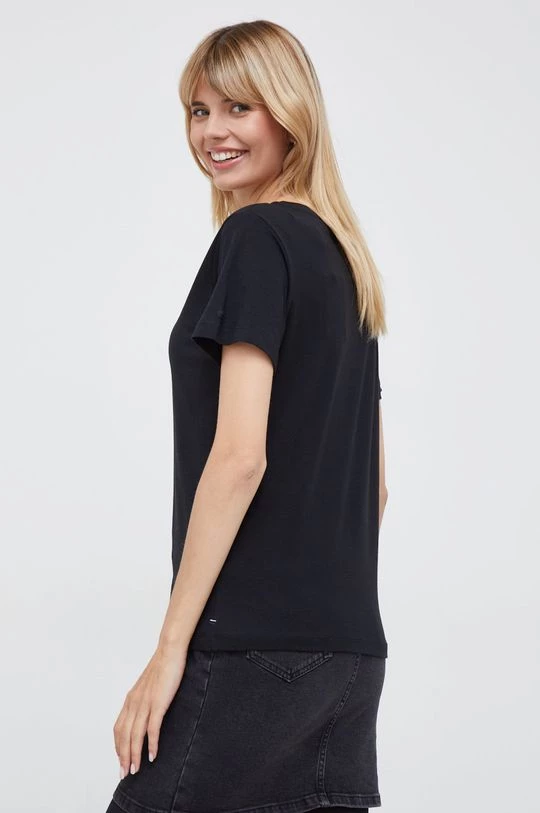 Κοντομάνικο Βαμβακερό μπλουζάκι Pepe Jeans μαύρο 4 Κοντομάνικο Βαμβακερό μπλουζάκι Pepe Jeans μαύρο - Image 2