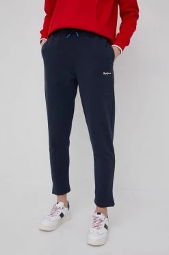Παντελόνια φόρμας Βαμβακερό παντελόνι Pepe Jeans Calista Pants χρώμα: ναυτικό μπλε