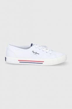 Χαμηλά Πάνινα παπούτσια Pepe Jeans Brady W Basic χρώμα: άσπρο