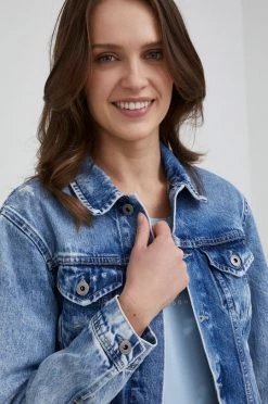 Κοντά μπουφάν Pepe Jeans - Τζιν μπουφάν Rose σκούρο μπλε -Pepe Jeans Sales Store unnamed file 5066