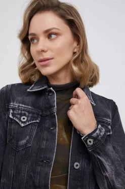 Κοντά μπουφάν Τζιν μπουφάν Pepe Jeans THRIFT χρώμα: γκρι -Pepe Jeans Sales Store unnamed file 5081