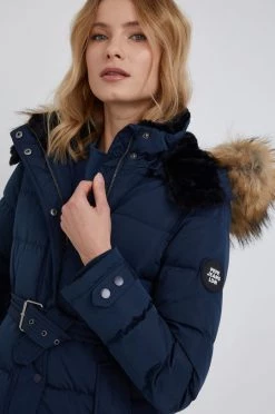 Μακριά μπουφάν Μπουφάν με επένδυση από πούπουλα Pepe Jeans FRIDA χρώμα: ναυτικό μπλε -Pepe Jeans Sales Store unnamed file 5102