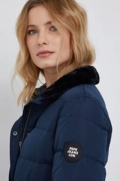 Μακριά μπουφάν Μπουφάν με επένδυση από πούπουλα Pepe Jeans FRIDA χρώμα: ναυτικό μπλε -Pepe Jeans Sales Store unnamed file 5104