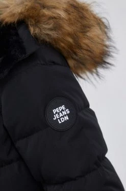 Μακριά μπουφάν Μπουφάν με επένδυση από πούπουλα Pepe Jeans FRIDA χρώμα: μαύρο -Pepe Jeans Sales Store unnamed file 5115