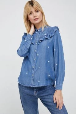 Πουκάμισα Πουκάμισο Pepe Jeans μπλε -Pepe Jeans Sales Store unnamed file 5293