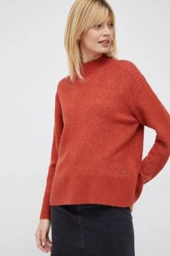 Χωρίς φερμουάρ Πουλόβερ με προσθήκη μαλλιού Pepe Jeans χρώμα: πορτοκαλί -Pepe Jeans Sales Store unnamed file 5300