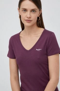 Κοντομάνικο Βαμβακερό μπλουζάκι Pepe Jeans μοβ 8 Κοντομάνικο Βαμβακερό μπλουζάκι Pepe Jeans μοβ -Pepe Jeans Sales Store unnamed file 5314