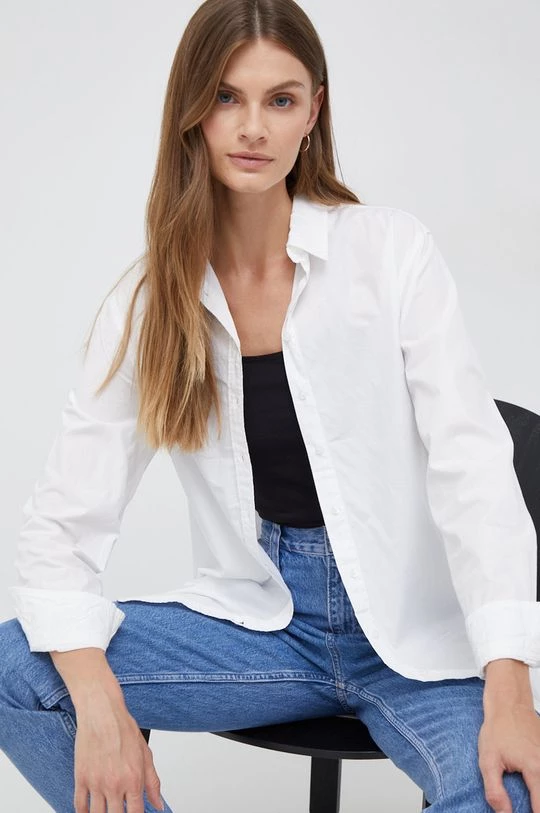 Πουκάμισα Βαμβακερό πουκάμισο Pepe Jeans άσπρο 3 Πουκάμισα Βαμβακερό πουκάμισο Pepe Jeans άσπρο