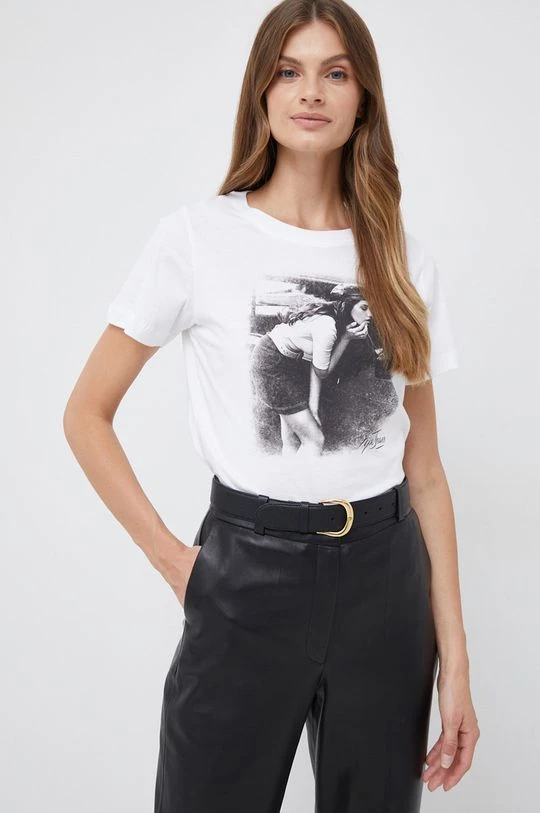 Κοντομάνικο Βαμβακερό μπλουζάκι Pepe Jeans άσπρο 6 Κοντομάνικο Βαμβακερό μπλουζάκι Pepe Jeans άσπρο - Image 4