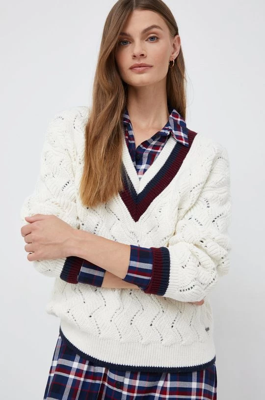 Χωρίς φερμουάρ Πουλόβερ Pepe Jeans μπεζ 3 Χωρίς φερμουάρ Πουλόβερ Pepe Jeans μπεζ