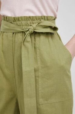 Υφασμάτινα Παντελόνι με λινό μείγμα Pepe Jeans Lourdes πράσινο -Pepe Jeans Sales Store unnamed file 54