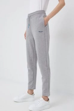 Παντελόνια φόρμας Βαμβακερό παντελόνι Pepe Jeans γκρι