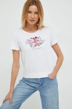 Κοντομάνικο Βαμβακερό μπλουζάκι Pepe Jeans άσπρο -Pepe Jeans Sales Store unnamed file 5532